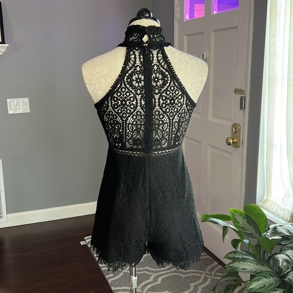 Foxiedox Halter Black Lace Romper - Picture 5 of 8